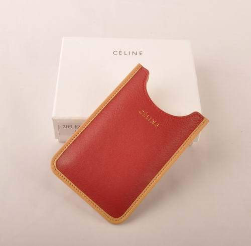 Celine Iphone Case - Celine 309 Red Original Leather - Click Image to Close